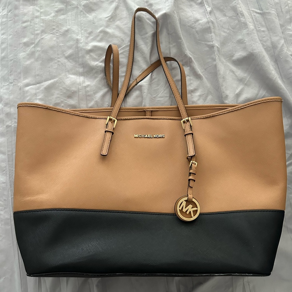 Michael Kors Large Tote, Black & Tan